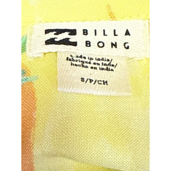 Billabong On Vacation Women's Shirt Woven Button Up Tropical Yellow Size Small - Picture 9 of 12
